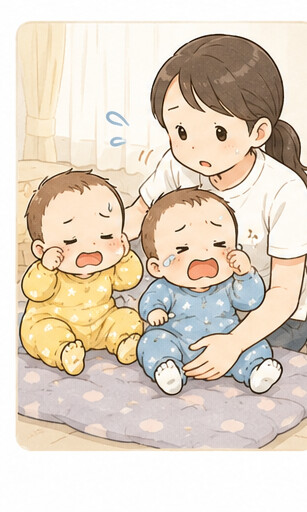 ぐずぐずタイムに入った双子