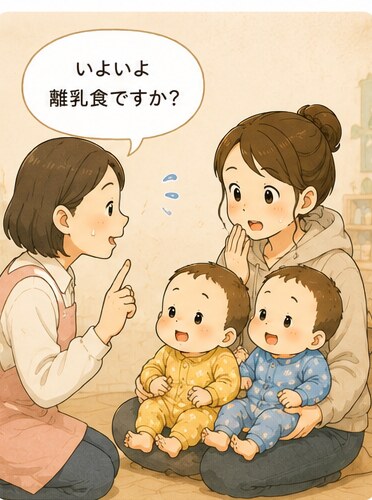 先生に「いよいよ離乳食？」と聞かれて驚くママ