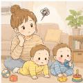 パパがお仕事の日曜日。じいじと双子との攻防戦