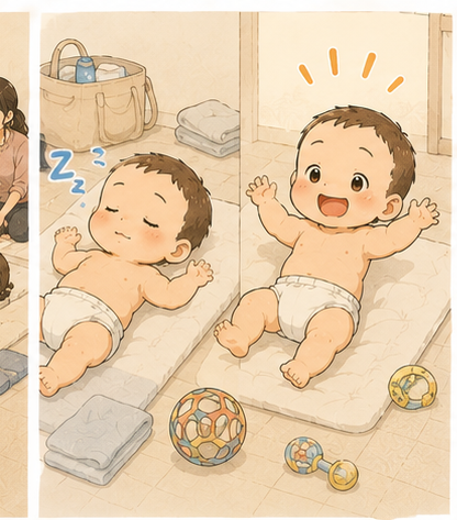 お兄ちゃんはぐっすり、弟くんはハイテンション