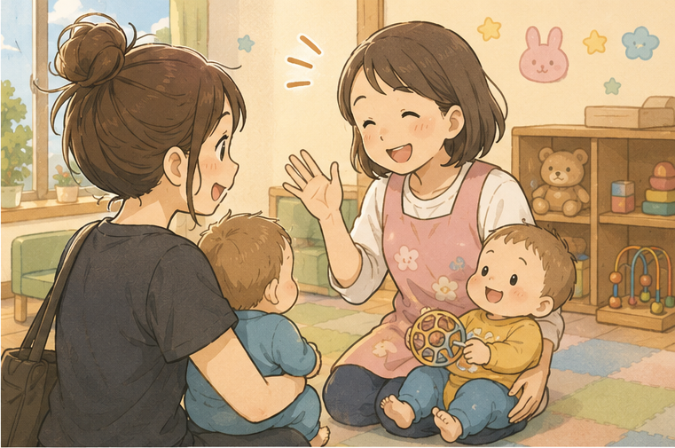 「待ってたよ」と迎えてくれる先生と、支援センターの双子